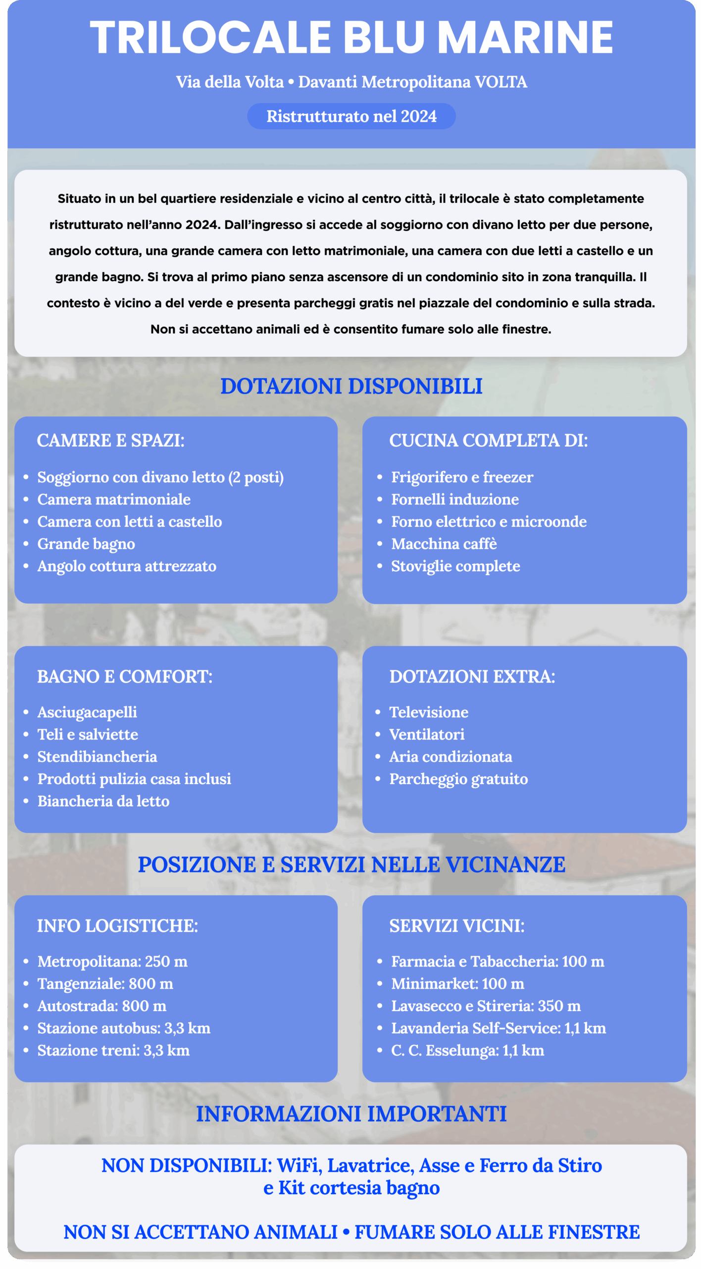 Info complete Trilocale Blu Marine