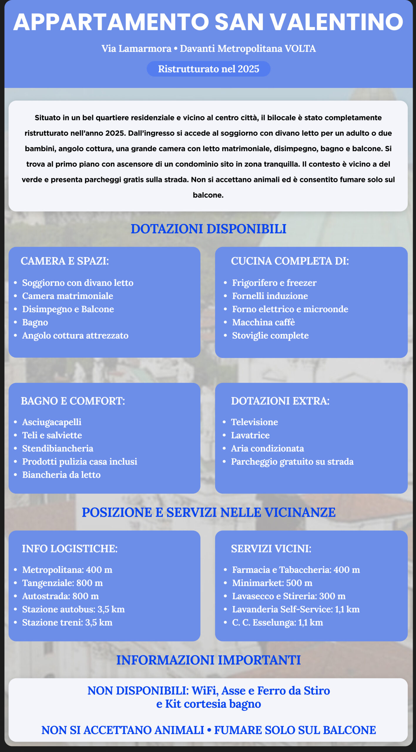 Info complete appartamento San Valentino